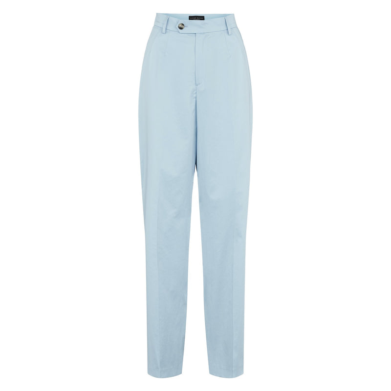 High Waist Tailored Suit Trousers - Blue