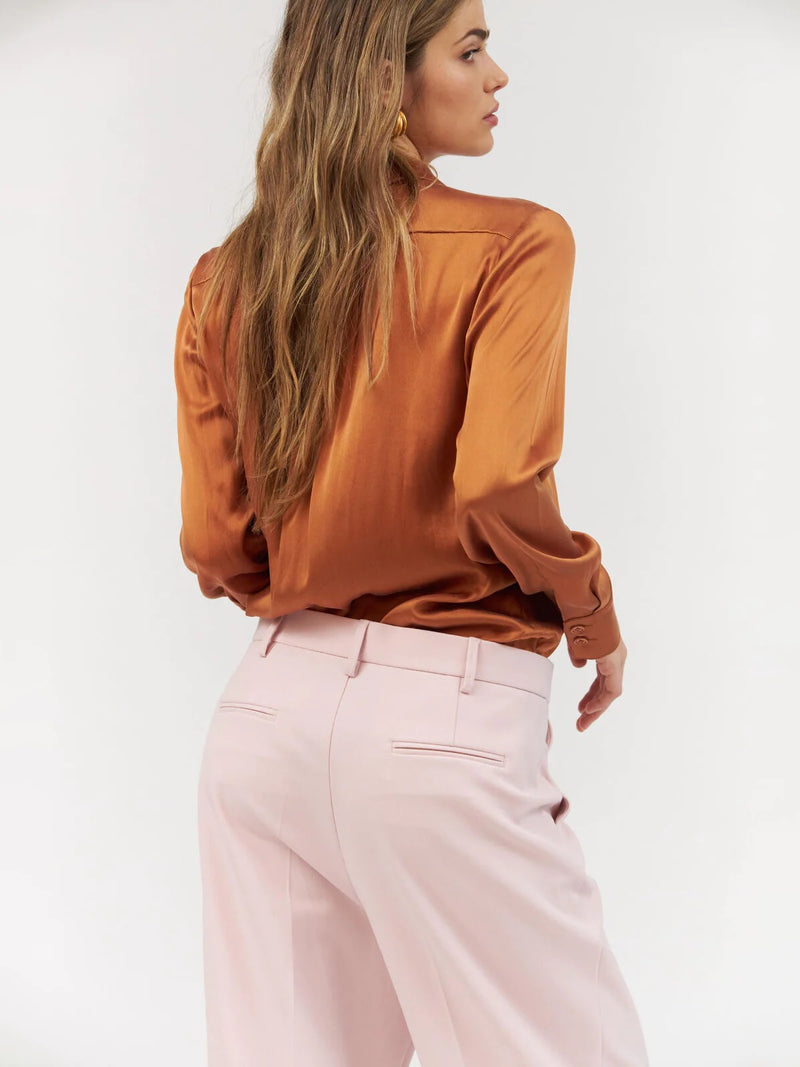 High Waist Tailored Suit Trousers - Soft Pink