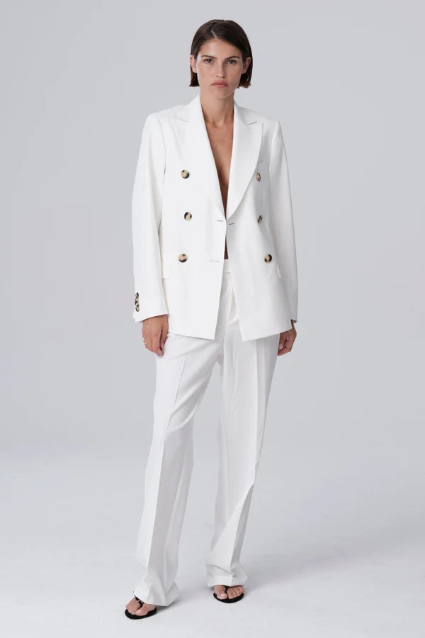 Tailored Double Breasted Blazer - Off White