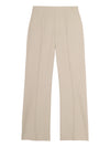 Tweed Flare Stretch Trousers - Champagne Beige