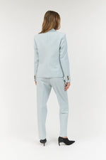 Tailored High Waist Trousers - Light Blue