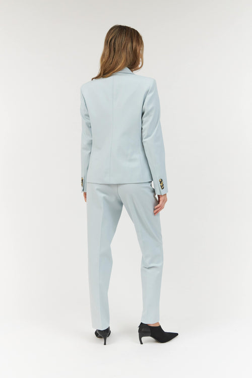 Tailored High Waist Trousers - Light Blue