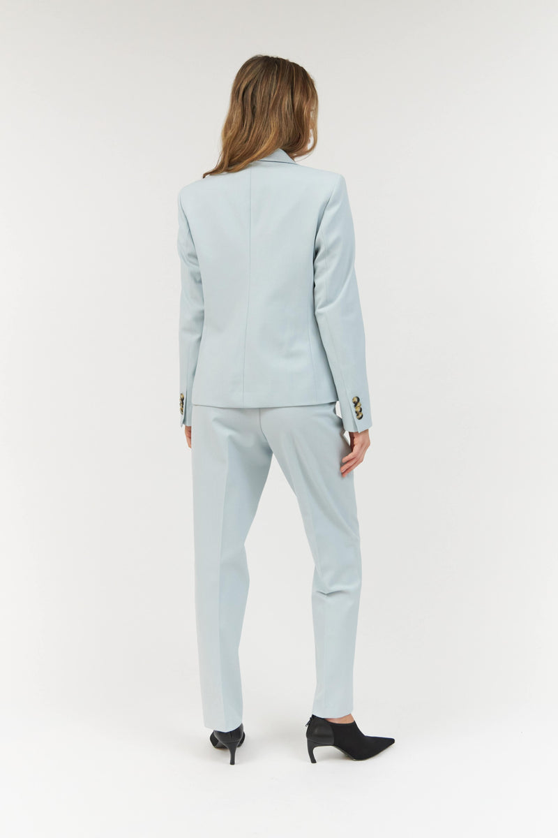 Tailored High Waist Trousers - Light Blue