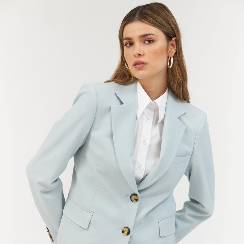 Tailored Peak Blazer - Light Blue