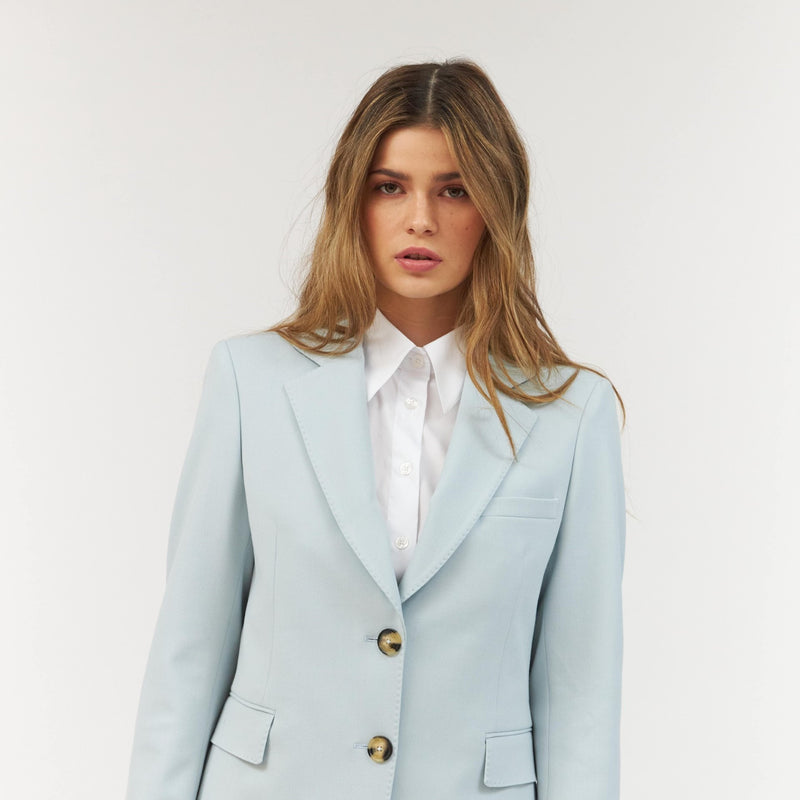 Tailored Peak Blazer - Light Blue