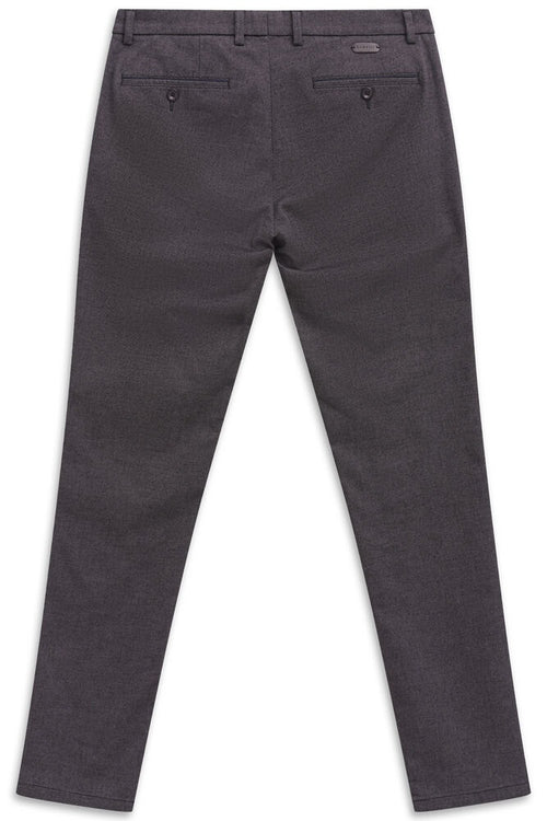 Wool Look Stretch Cotton Trousers - Charcoal
