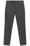 Wool Look Stretch Cotton Trousers - Charcoal