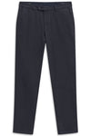 Wool Look Stretch Cotton Trousers - Navy