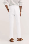 Structured Cotton Trousers - White