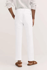 Structured Cotton Trousers - White
