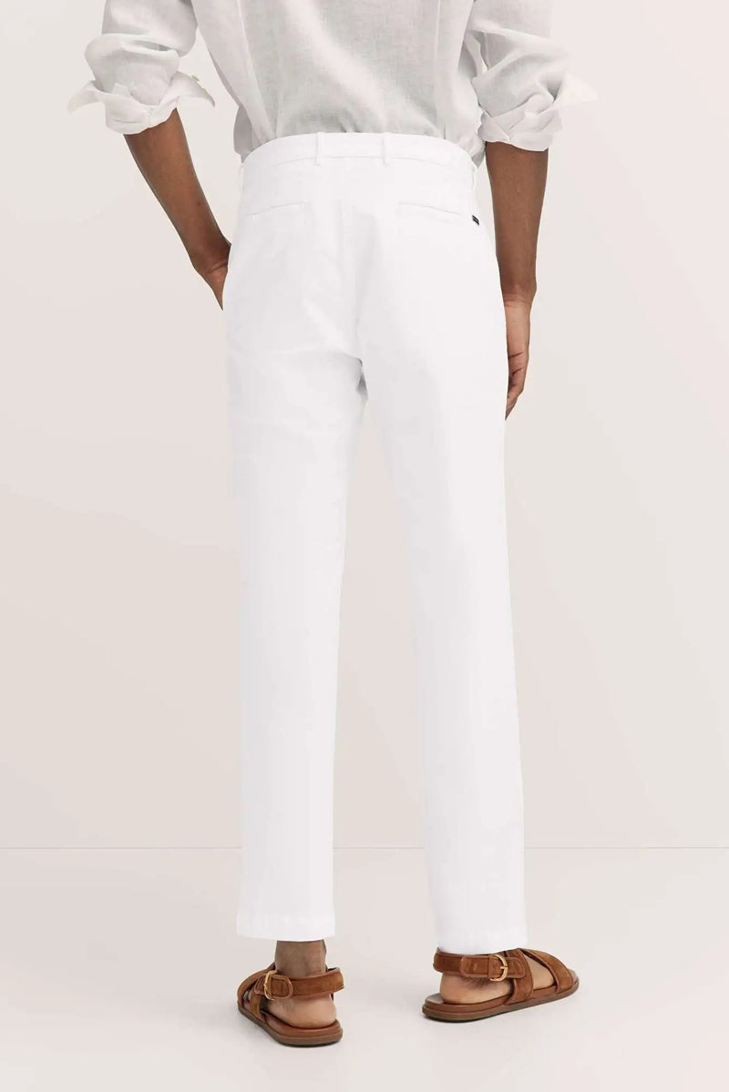 Structured Cotton Trousers - White