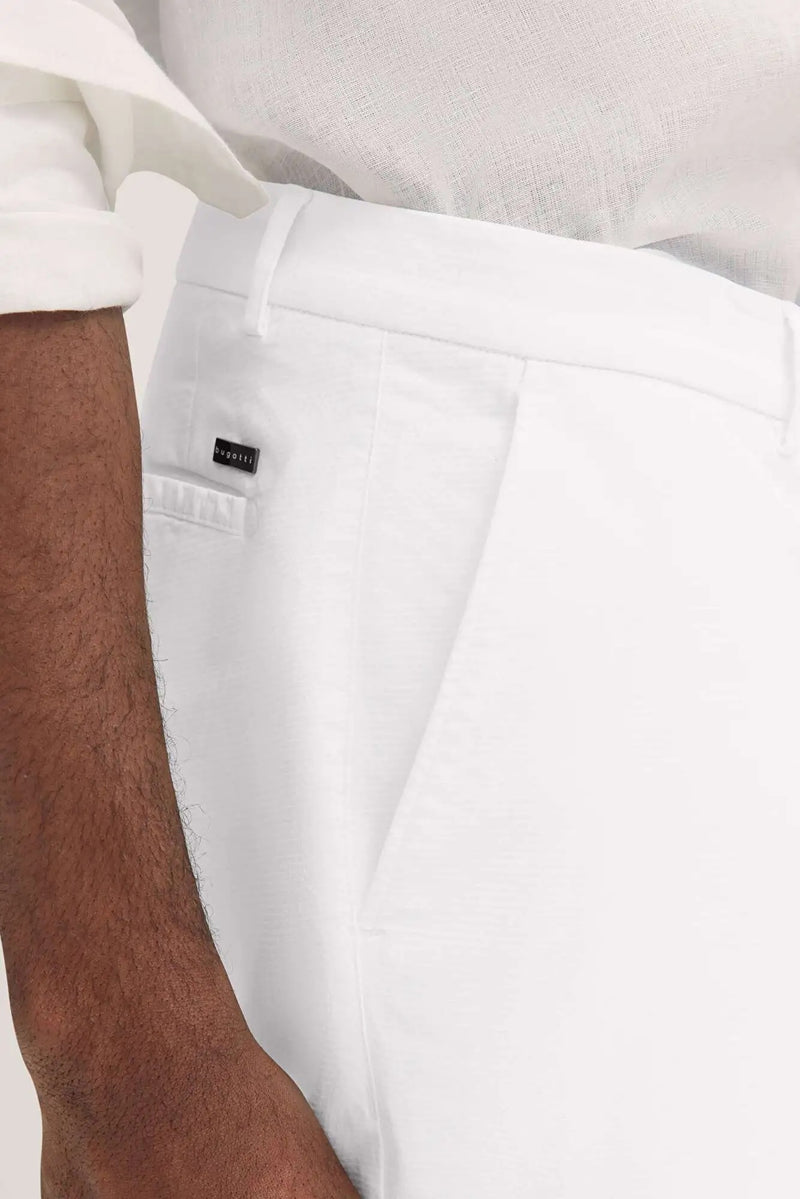 Structured Cotton Trousers - White