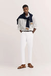 Structured Cotton Trousers - White