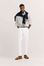 Structured Cotton Trousers - White