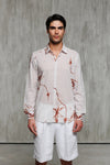 Lightweight Cotton Print Shirt - Sand