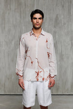 Lightweight Cotton Print Shirt - Sand