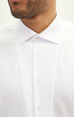 Pique Tuxedo Shirt- White