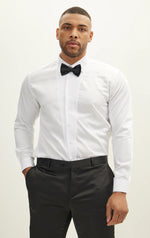 Pique Tuxedo Shirt- White