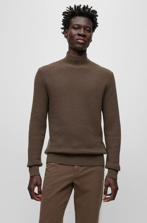 Structured Mock Neck Sweater - Green