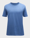 Regular Fit T-Shirt in Structured Mercerized Cotton - Pastel Blue