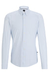 Slim Fit Shirt in Printed Performance Stretch Jersey  - White
