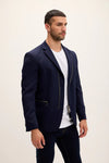 Double Zip Blazer - Navy
