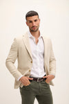 Tailored Fit Patch Pocket Blazer - Beige