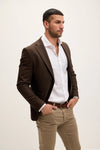 Tailored Fit Patch Pocket Blazer - Carob Houndstooth