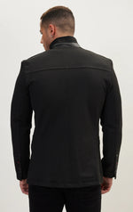 Mandarin Collar Jacket - Black