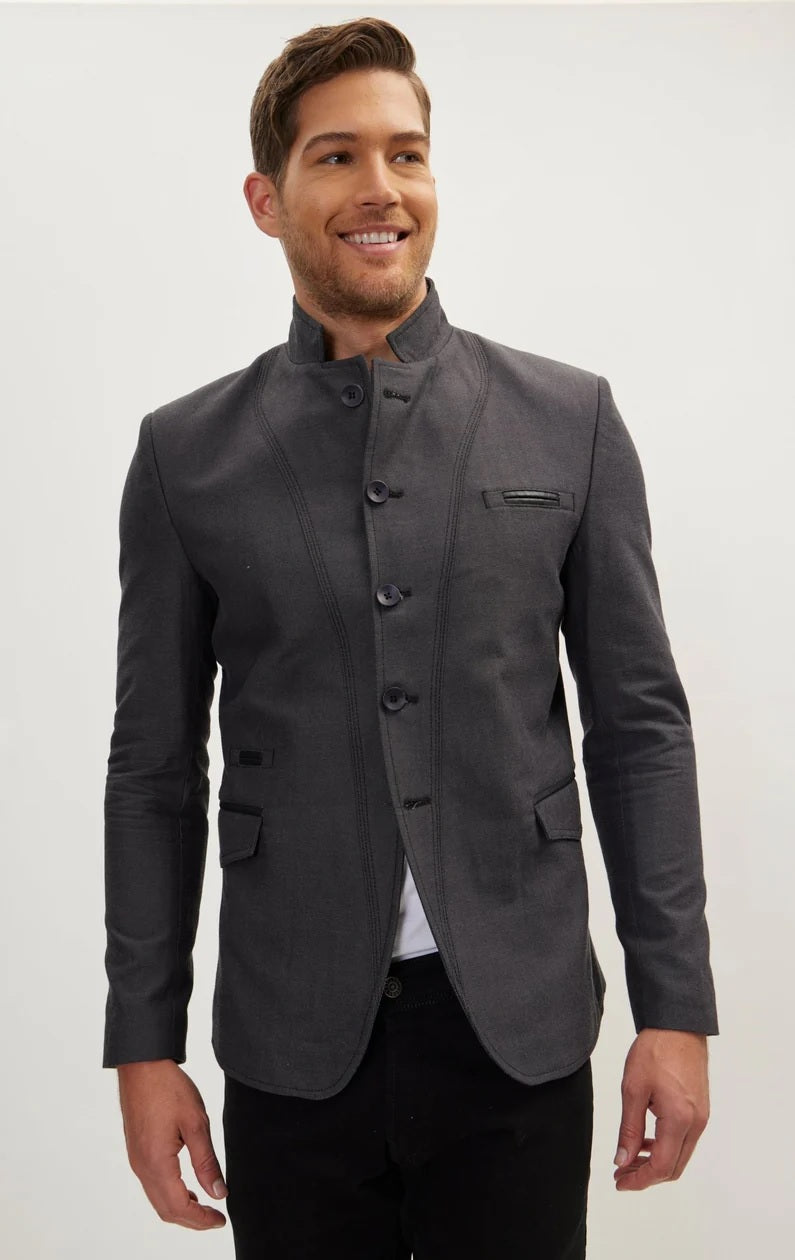 High Collar Jacket - Anthracite