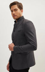 High Collar Jacket - Anthracite