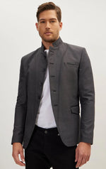 High Collar Jacket - Anthracite