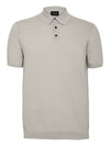 Retro Textured Cotton Polo - Grey