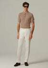 Retro Textured Cotton Polo -Light Brown