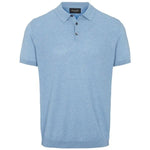 Cotton Retro Pattern Polo - Blue