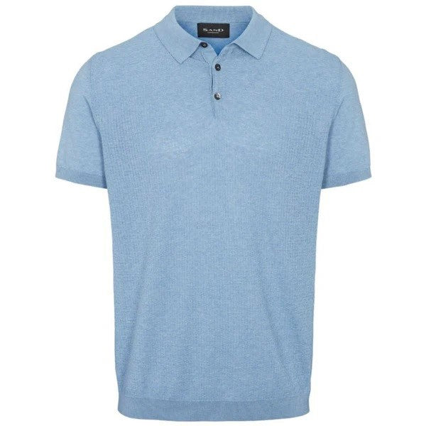 Cotton Retro Pattern Polo - Blue