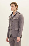 Suede Safari Jacket - Grey