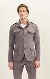 Suede Safari Jacket - Grey
