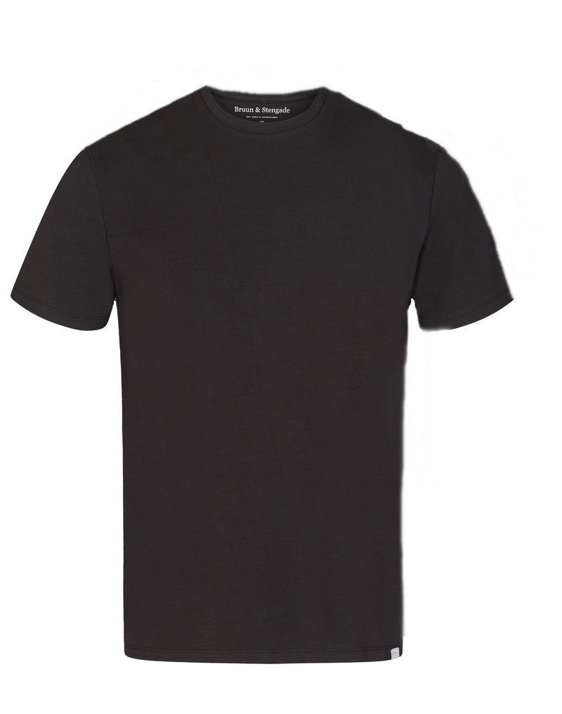 Stretch Cotton Crewneck T-Shirt - Black