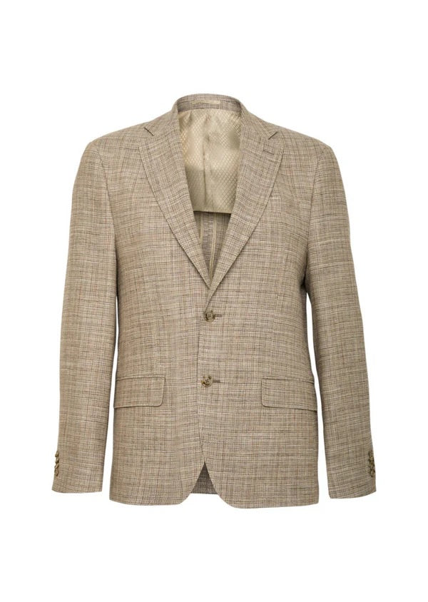 Italian Wool Cotton Linen Blazer - Sand