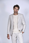 Italian Linen Patch Pocket Blazer - Light Grey