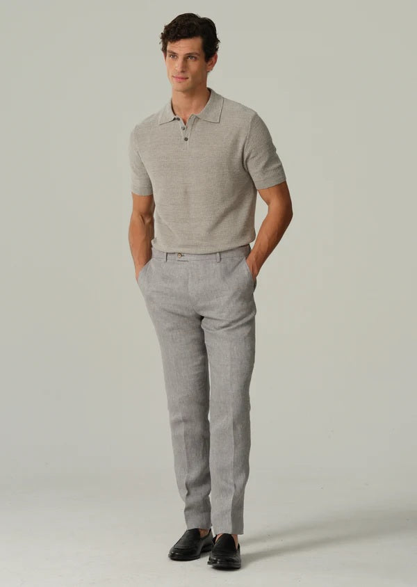 Italian Linen Trousers - Light Grey