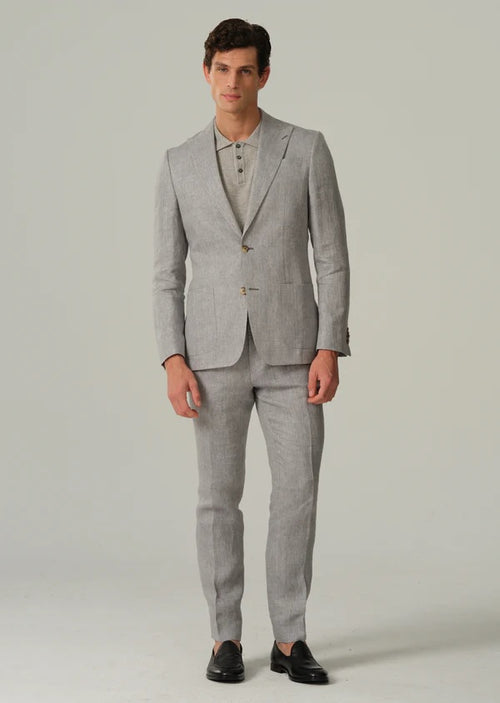 Italian Linen Trousers - Light Grey