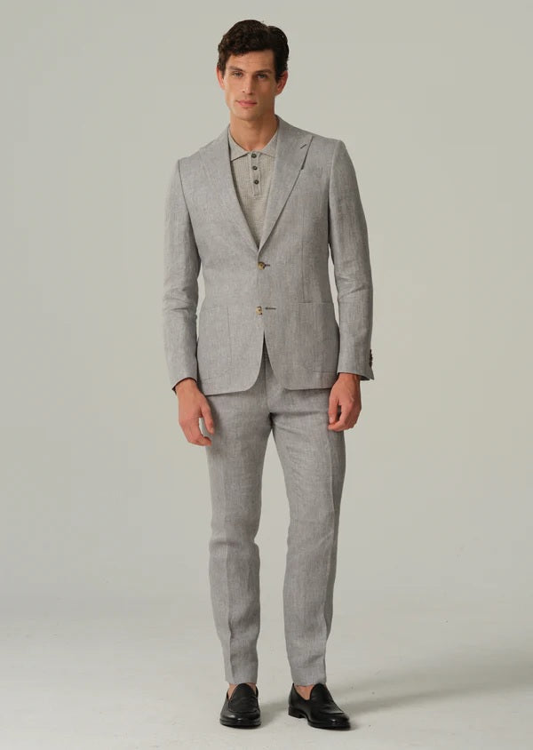 Italian Linen Trousers - Light Grey