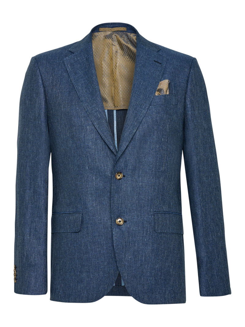 Italian Linen Half Lined Blazer - Navy Blue