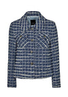 Denim Style Italian Tweed Jacket - Blue