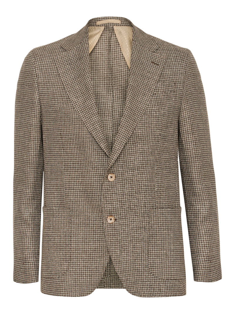 Italian Wool Linen Retro Blazer - Brown