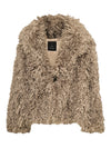Faux Afghan Fur Jacket - Pearl Grey
