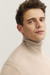 Cotton Cashmere Turtleneck - Beige