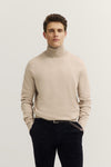 Cotton Cashmere Turtleneck - Beige